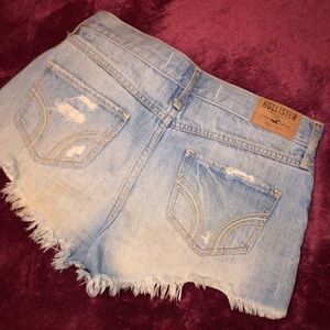 Hollister high rise faded destroyed jean shorts